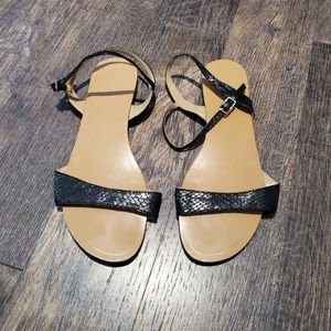 Banana Republic Black Reptile Sandals